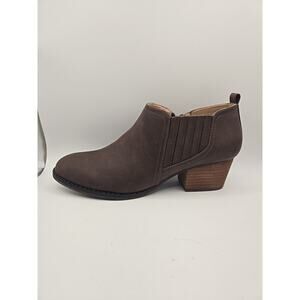 NEW LifeStride Babe Ankle Boots Womens 10 Brown Heeled Suede Fall Coquette Chic